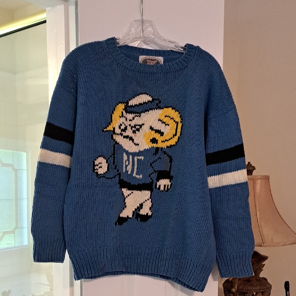 Varsity Blue Graphic Crewneck Sweater